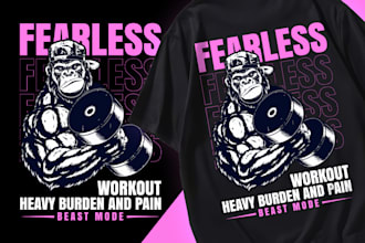 design gym fitness workout bodybuilding crossfit t shirt for pod brand