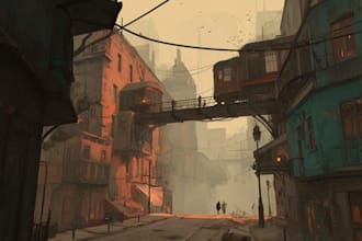 make a game art illustration environment or concept art