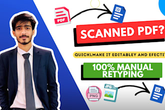 manually recreate scanned pdf to an editable word document