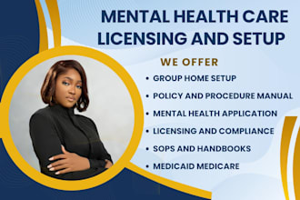 create mental health and substance abuse document for facility setup licensing