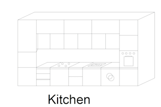draw kitchen 2d and 3d