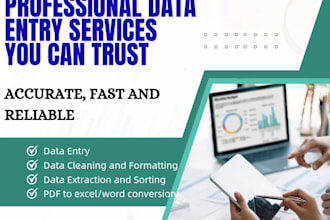 do data extraction, data entry, data sorting
