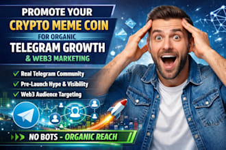 promote your crypto meme coin for organic telegram community growth, web3