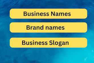 create unique business name ideas, brand names with slogans