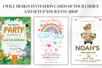 setup etsy store, with etsy digital products, digital products, invitation cards