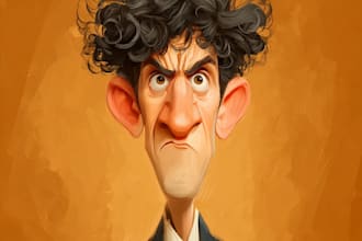 create a funny caricature with my style