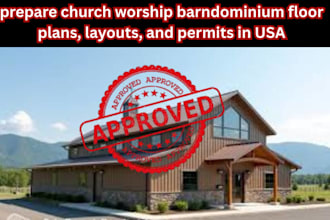 prepare church worship barndominium floor plans, layouts, and permits in USA,UK