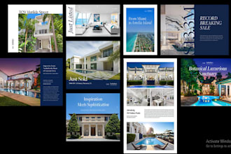 design luxury real estate presentation, listing brochure, digital pdf document