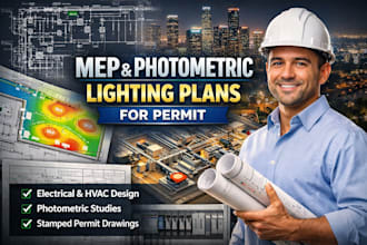 design mep photometric lighting grading and electrical plans for permit
