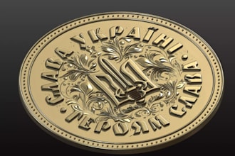 sculpt 3d relief,3d printable pendant or jewely,cnc engraving,coin,medallion stl