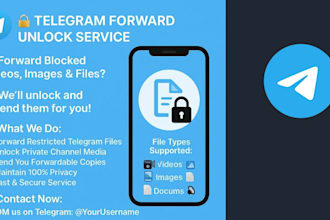 provide telegram forward service forward locked file ,video