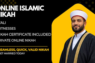 perform online nikah islamically, very quick, valid nikah with wali, certificate