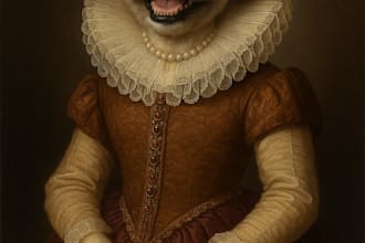 create a custom cartoon pet portrait from your photo