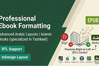 do professional book formatting for print and ebook in arabic and english