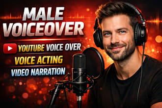male voiceover youtube voice over voice acting  voice actor video narration