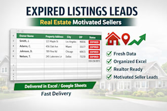 provide expired real estate listings with owner contact info