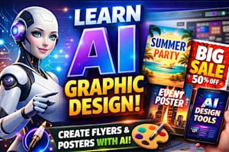 teach you how to use ai to make flyers and poster, ai graphics design