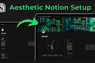 do custom notion template, notion dashboard, notion workspace, notion setup