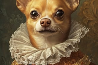 create custom royal pet portrait dog portrait cat portrait