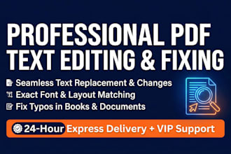professionally fixing, changes or replace text in your PDF documents and book