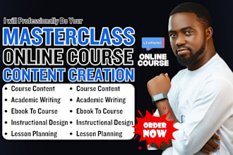 create masterclass online course content, teachable course, elearning course ppt
