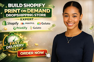 build shopify print on demand dropshipping store printify gelato printful expert