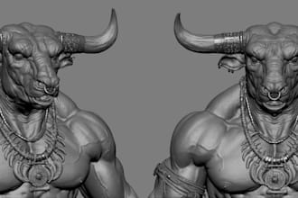 sculpt high detail 3d character or statue for 3d printing