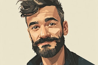 paint amazing vector cartoon portrait