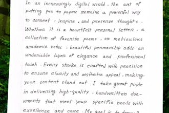 provide professional english cursive and print handwriting services