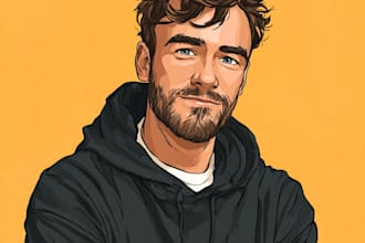 draw amazing vector cartoon portrait