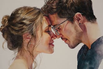 create amazing watercolor couple portraits