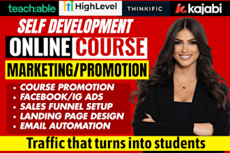 online course promotion kajabi self development marketing thinkific sales funnel