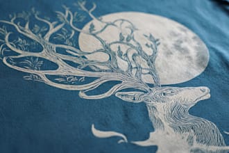 create animal linocut tshirt design