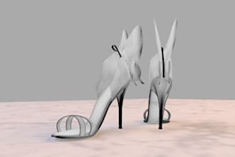 create stunning 3d high heel shoe models with intricate butterfly wing designs