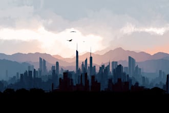 make a wonderful silhouette city skyline landscape