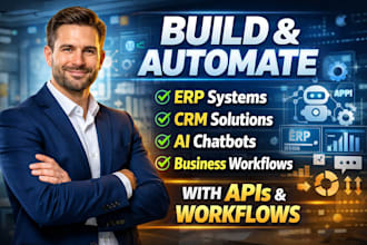build and automate erp, CRM, chatbots, and business systems with apis