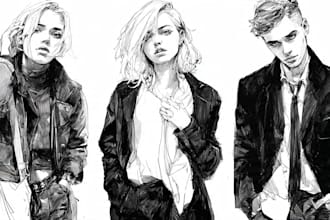 draw black and white illustrations