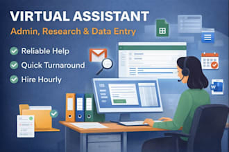 do admin support, web research, and data entry as your virtual assistant