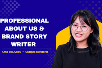 write professional about us page and brand story