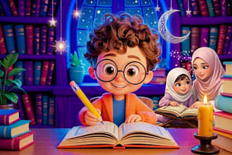 draw islamic and muslim story book illustrations