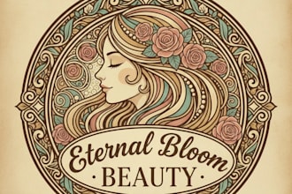 design a vintage beauty logo with classic retro elegance