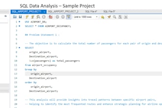 write sql queries for data analysis, reports and databases