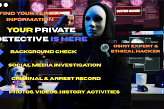 be your private investigator to find your target, backgound check by using osint