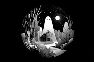 draw simple black and white illustration