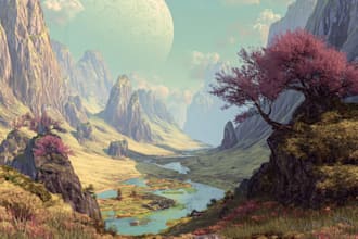 digitally paint fantasy landscape