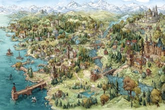 watercolor map illustration just for you