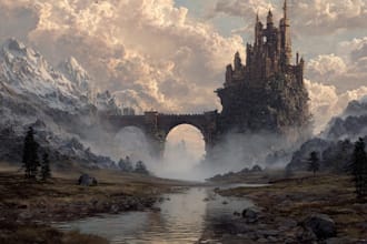 do fantasy background and landscape