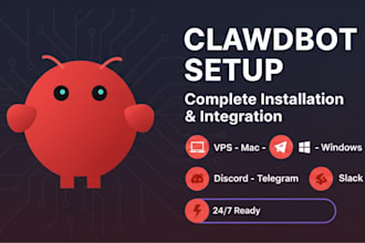 setup clawdbot, openclaw ai assistant with discord telegram slack integration