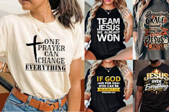 design bulk modern christian, jesus,faith t shirts for pod