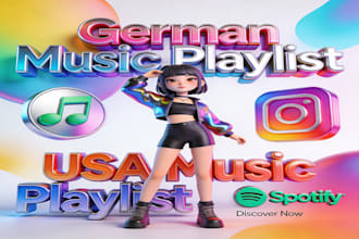 promote your spotify german music playlist and USA spotify music
